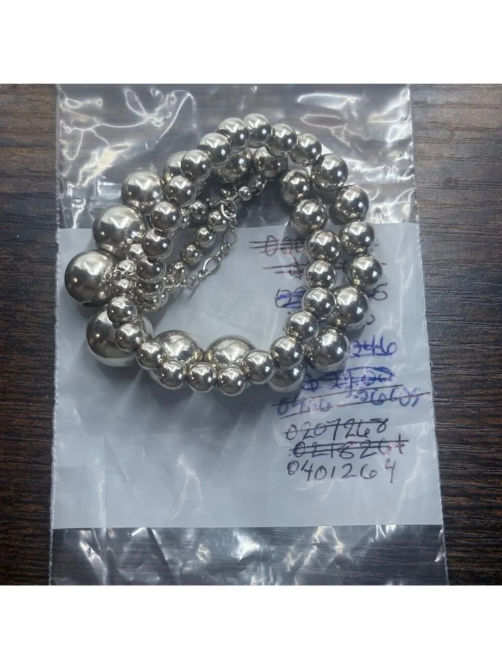 Graduated Bead Necklace 925 Sterling Silver 18-20